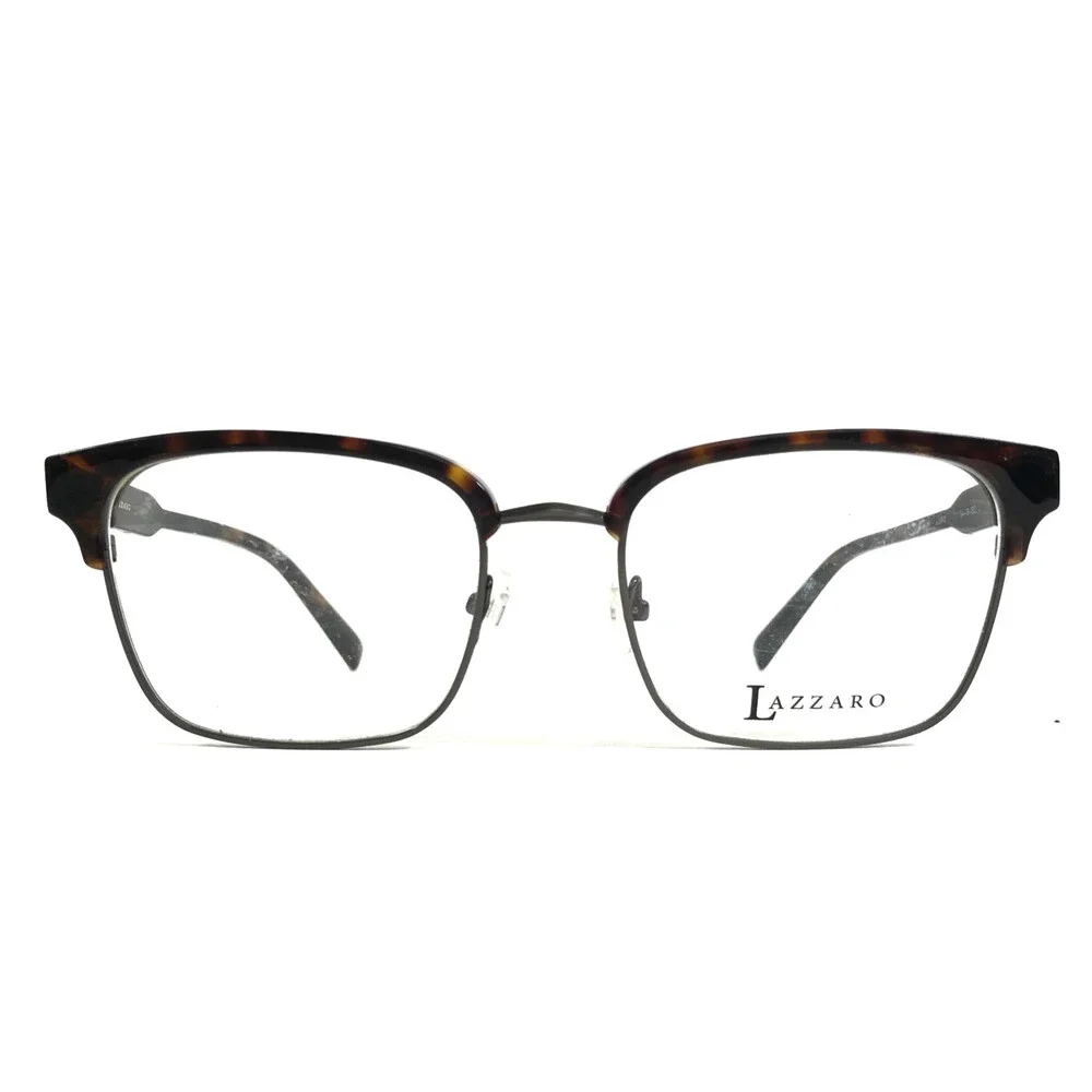 Lazzaro Eyeglasses Frames LUPO TORTOISE Gray Rectangle Full Rim 54-19-150